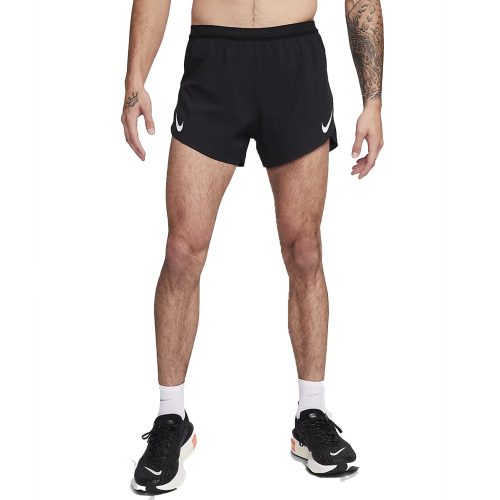 MensNikeAeroSwiftDri FITADV4InchBrief LinedRunningShorts Black 1