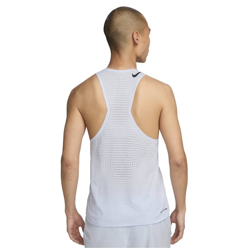 MensNikeAeroSwiftDri FITADVRunningSinglet FootballGrey DarkObsidian 2