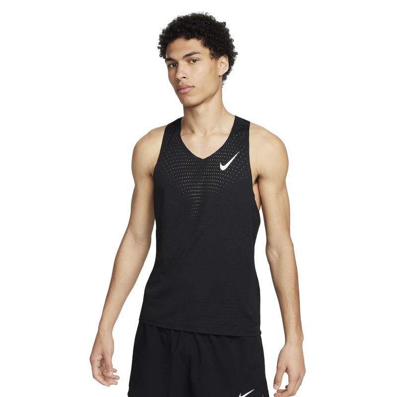 MensNikeAeroswiftDri FITADVRunningSinglet Black SummitWhite