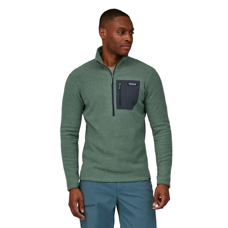 MensPatagoniaR1AirZip Neck HemlockGreen2