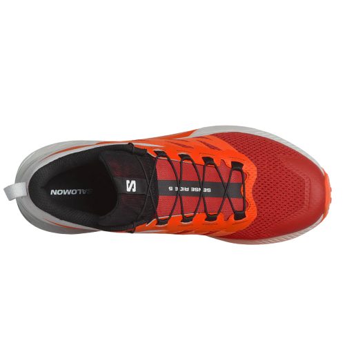 MensSalomonSenseRide5 LunarRock ShockingOrange FieryRed 2