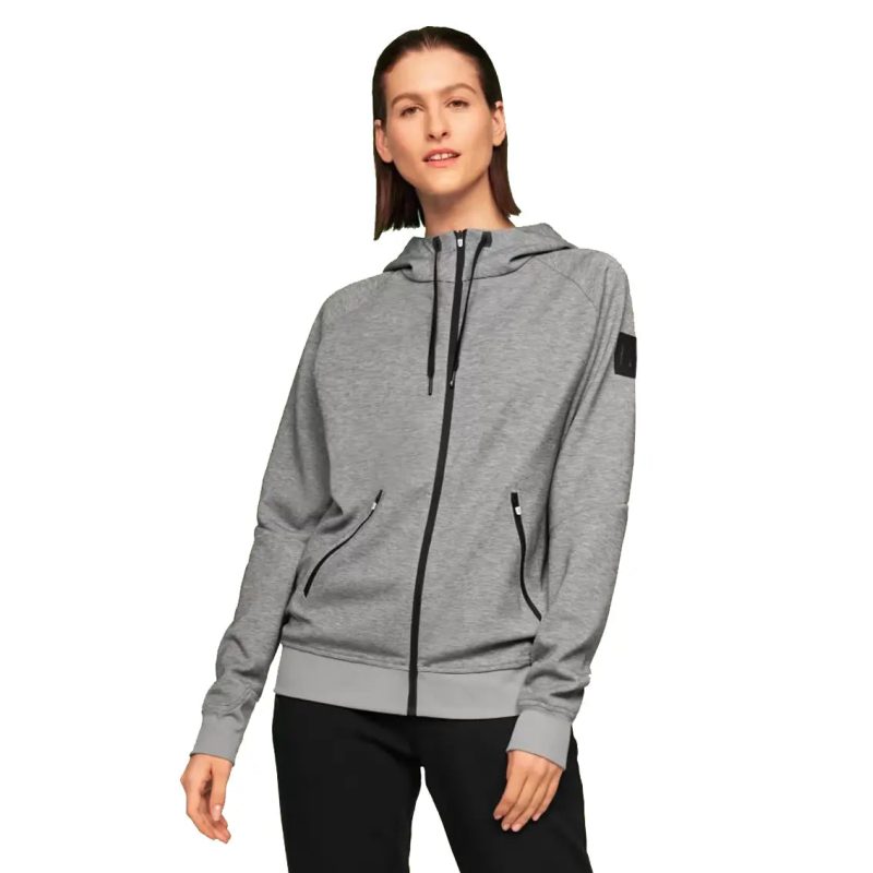 Womens On Running Zipped Hoodie Grey1