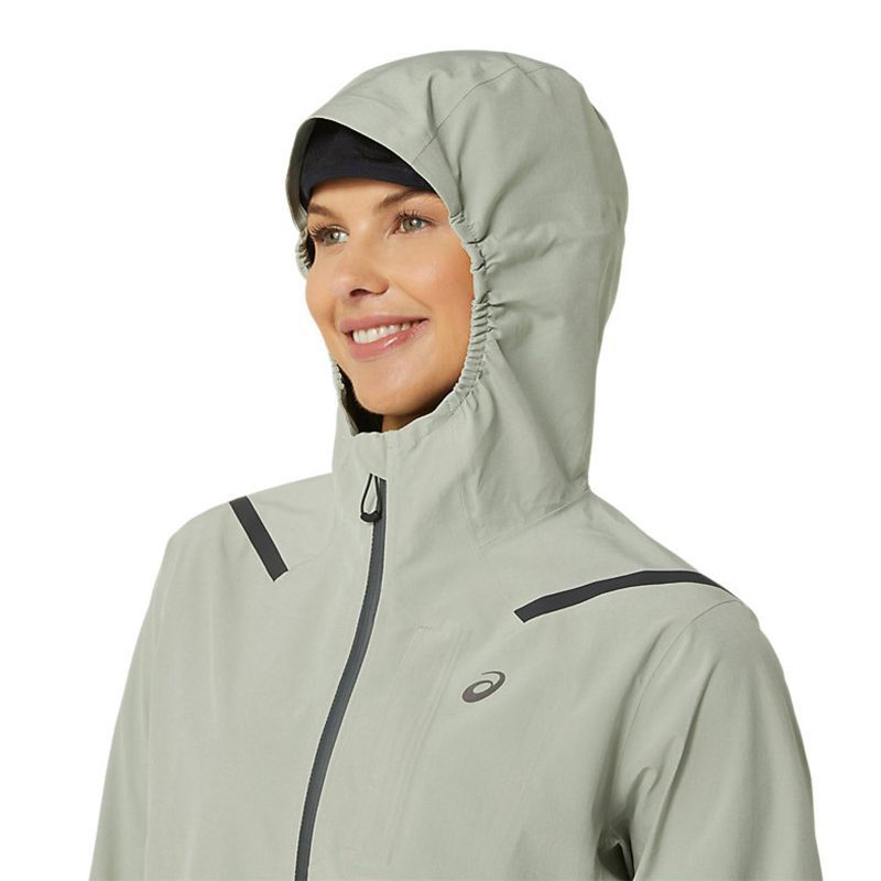 WomensASICSAccelerateWaterproof2.0Jacket OliveGrey 5