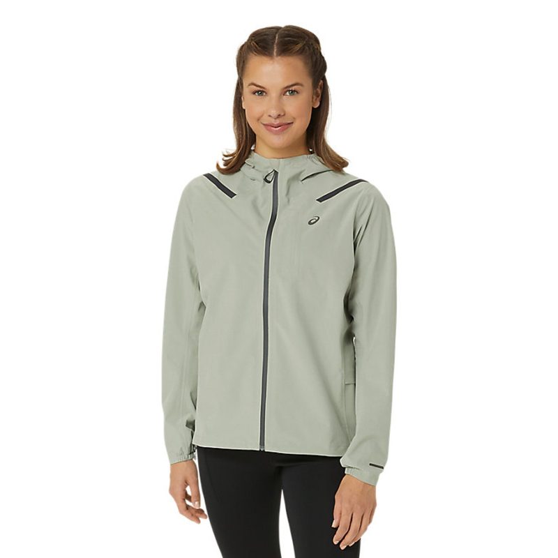 WomensASICSAccelerateWaterproof2.0Jacket OliveGrey