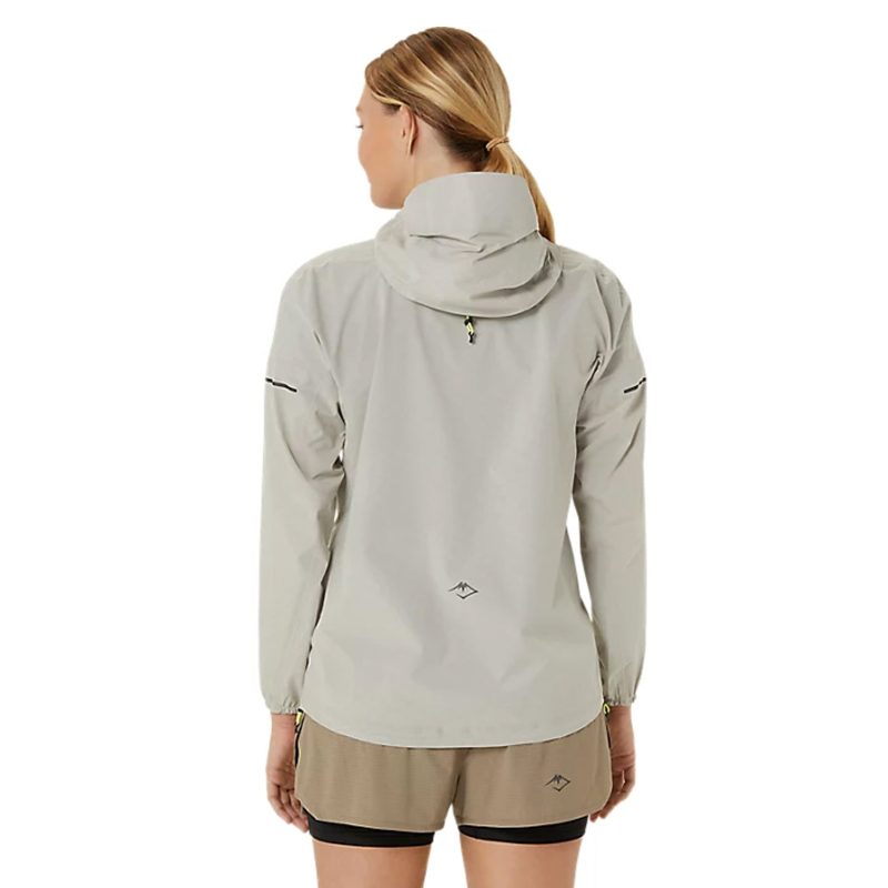 WomensASICSFujiTrailWaterproofJacket Oatmeal 2