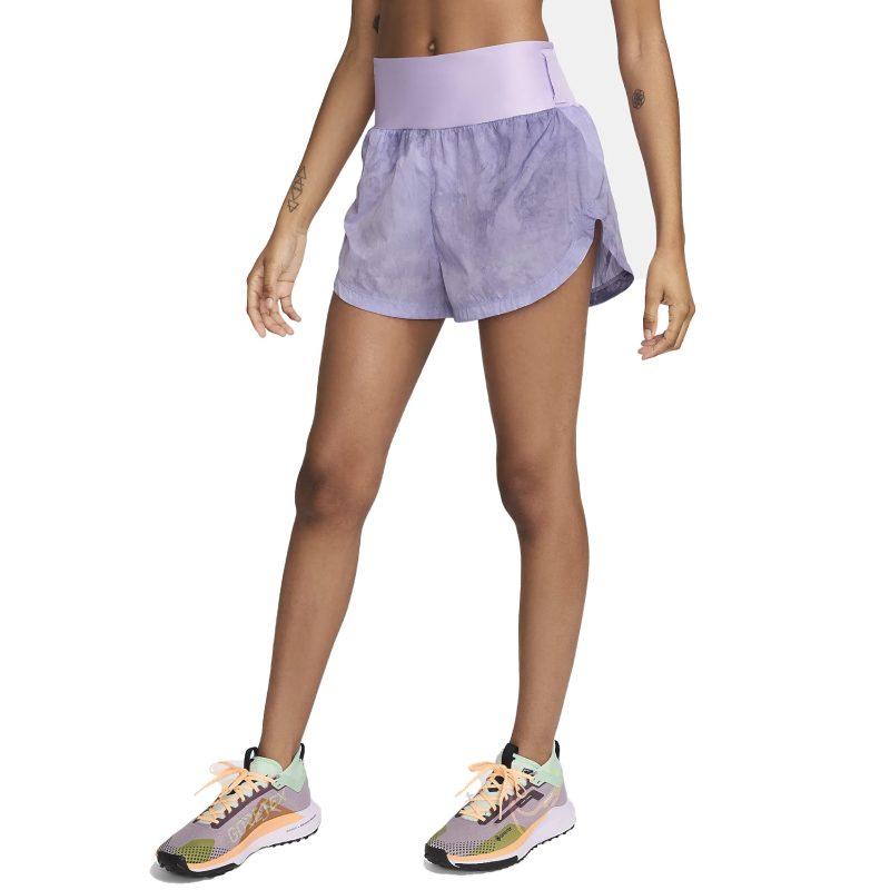 WomensNikeTrailRepelMidRiseRunningShorts 3Inch LilacBloom CourtPurple