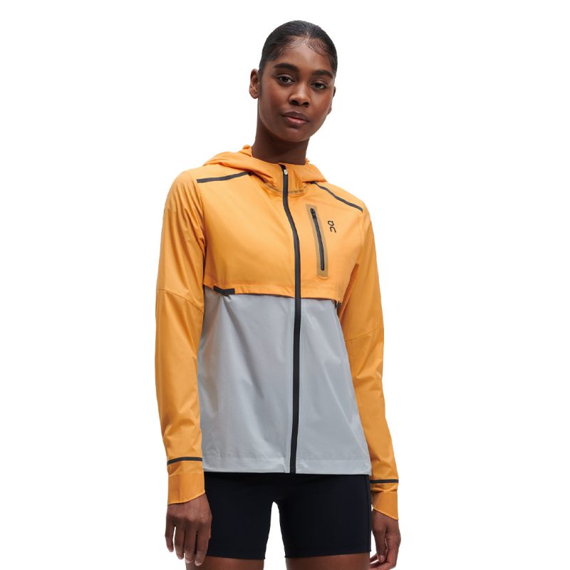 WomensOnRunningWeatherJacket Mango Hail