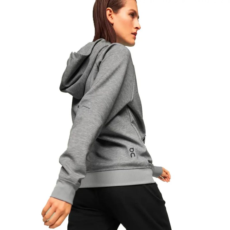 WomensOnRunningZippedHoodie Grey2