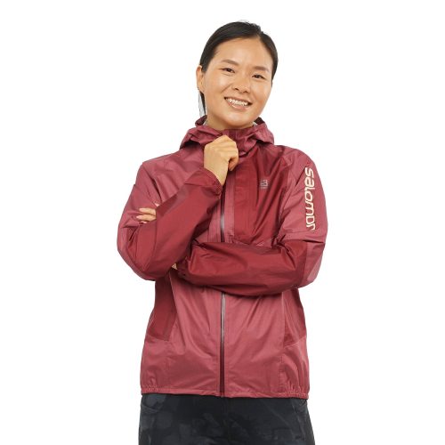 WomensSalomonWaterproofBonattiJacket EarthRed Cabernet