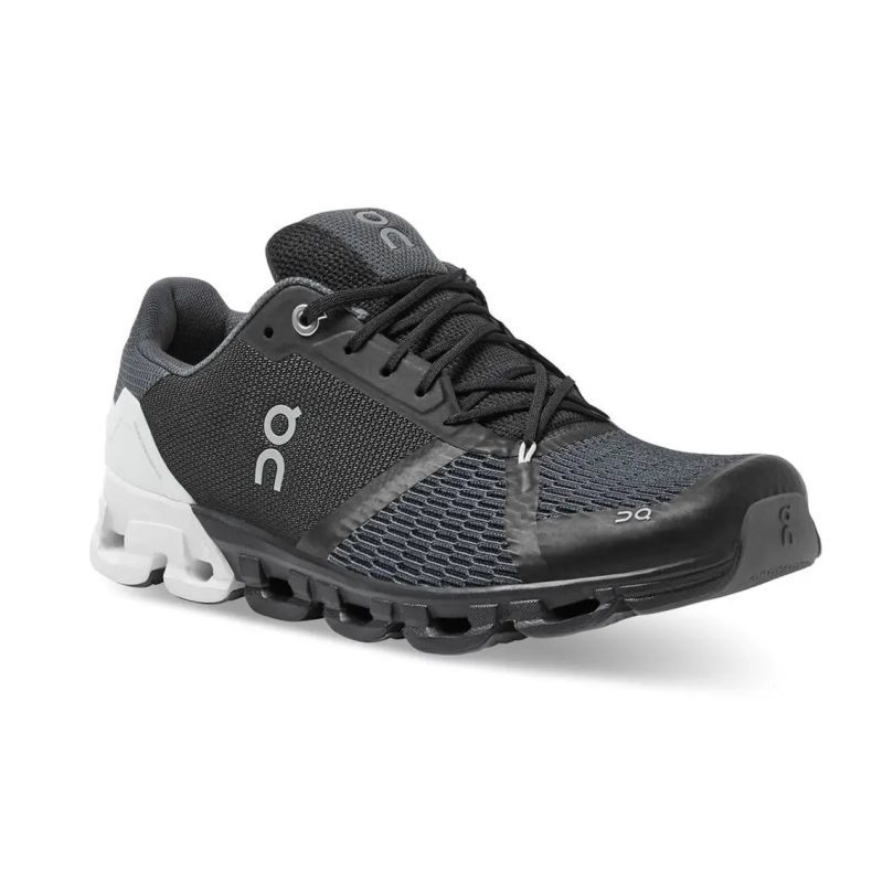 mens on running cloudflyer black white 4