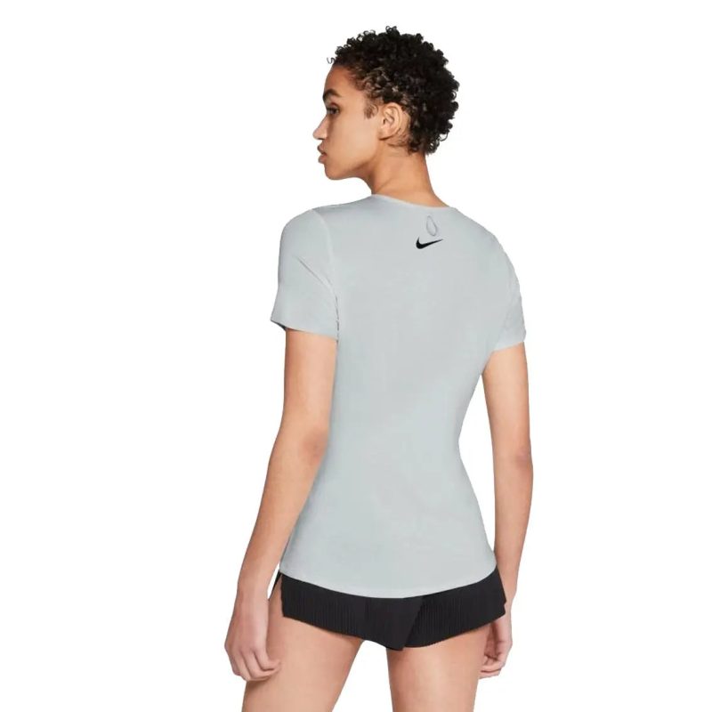 pace athletic womens nike run division city sleek short sleeve top grey 2